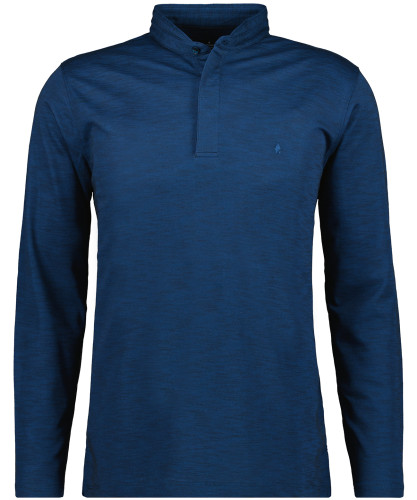 Softknitpolo mit Stehkragen, Langarm 