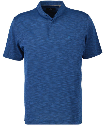 Softknitpolo with stand up collar and flame design 