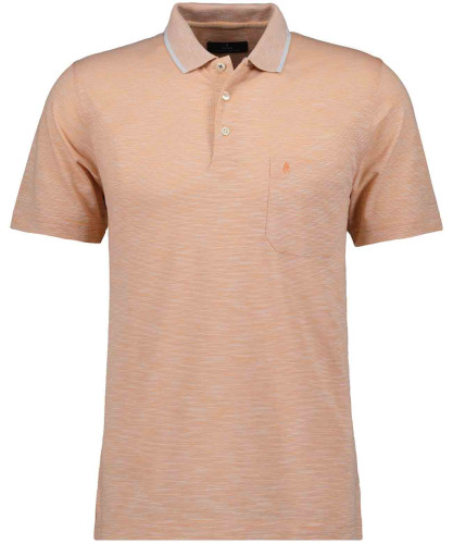 Softknit polo striped, flame design 