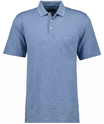 Softknit-Polo gestreift, Flammdesign Blau-717