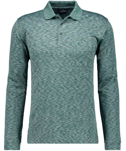 Softknit-Polo "space dye" Dunkelgrün-035