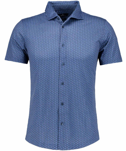 Softknit shirt with print, short sleeve Navy-070