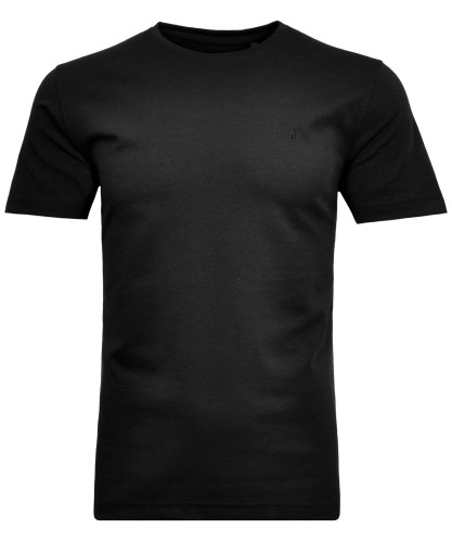 T-shirt round neck, modern fit Black-009