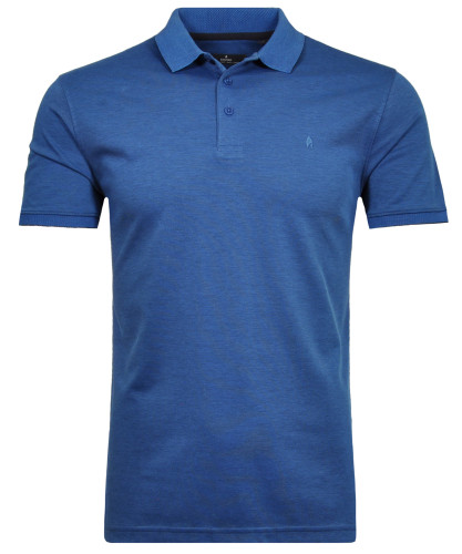 LONG & TALL Softknit-Polo modern fit Blau-Melange-765