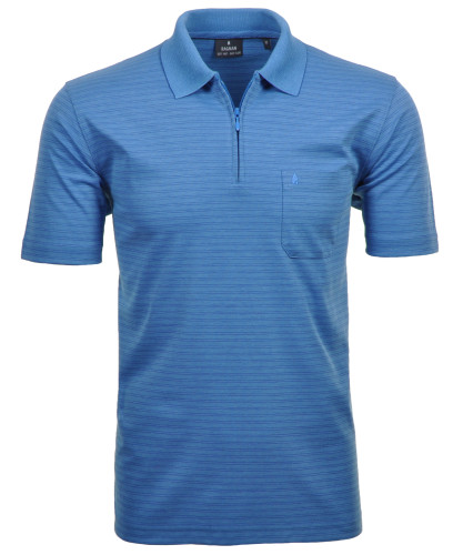 Softknit-Polo fineliner mit RV Aqua-702