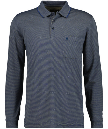 Softknitpolo mit Minimaldessin, Langarm 