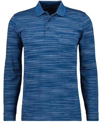 Softknit jersey polo with stripes, long sleeve 
