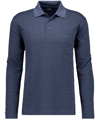 Softknit-Polo Jacquard, Langarm 