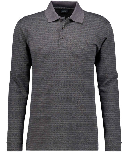 Softknit-Polo Jacquard, Langarm 