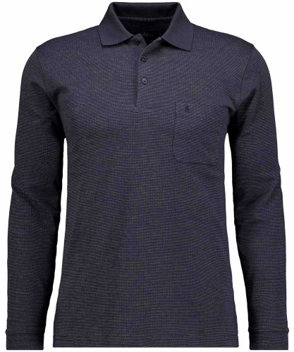 Softknit Poloshirt long sleeve Black-009