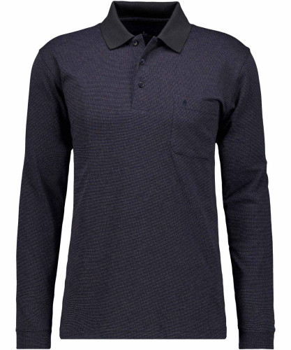Softknit-Poloshirt, langarm Marine-070