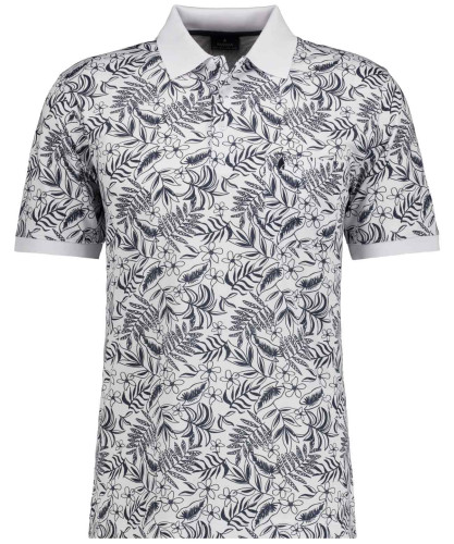 Softknit-Polo mit Alloverprint, kurzarm 