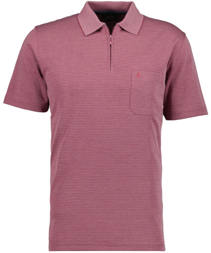 Softknit-Polo mit Zip, fein gestreift 