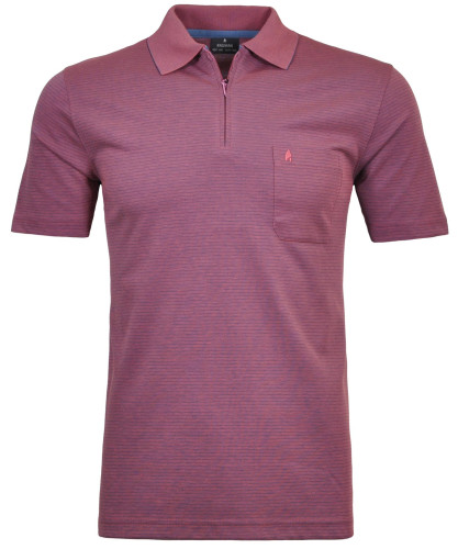 Softknit-Polo mit Zip, fein gestreift 