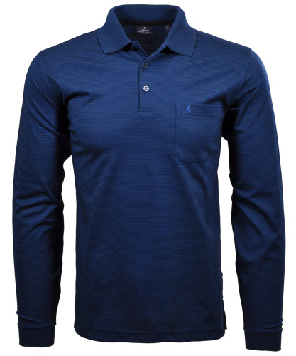 RAGMAN Softknit-Polo Fineliner, Langarm 