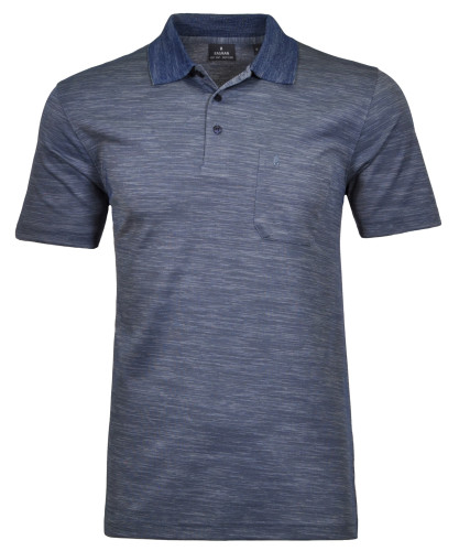 Softknit-Polo mit Flamm-Optik Marine-176