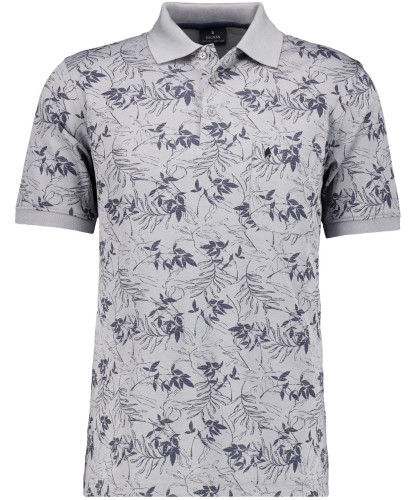 Softknit-Polo Alloverprint Silbergrau-021