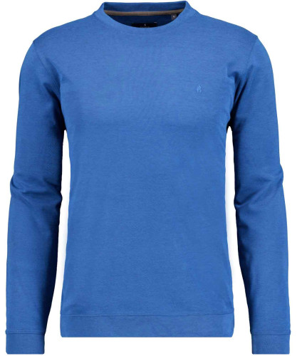 Softknit-Shirt mit Bund, Velvet Touch Blau-Melange-765