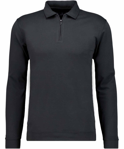 Softknit-Polo mit Zip, Velvet Touch Schwarz-009