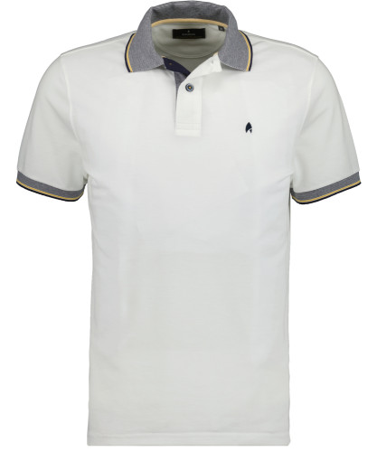 Poloshirt mit Kontrast am Kragen Weiss-006