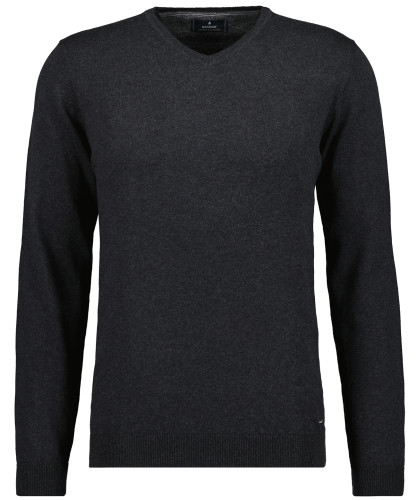 Knitted sweater V-neck Anthracite-019