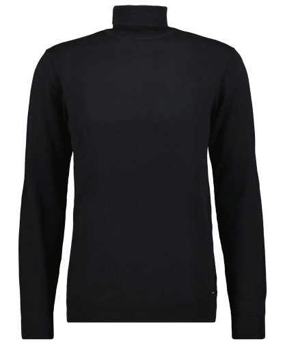 Knitted pullover with roll neck, cotton/cashmere, extra long 