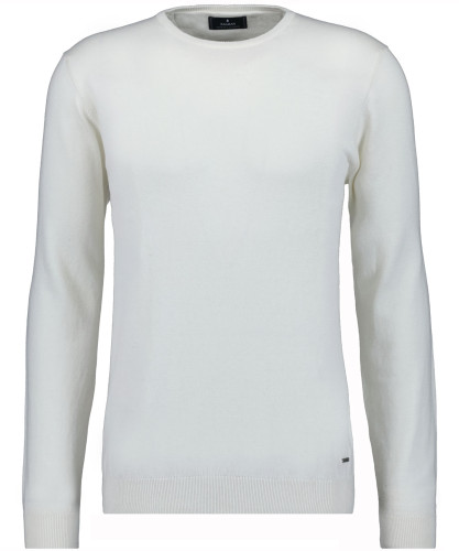 Knitted pullover with round neck, cotton/cashmere 