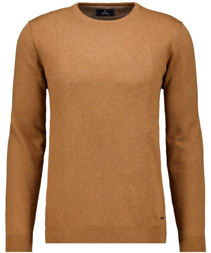 Knitted pullover with round neck, cotton/cashmere 