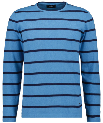Knitted sweater with stripes, cotton/cashmere 