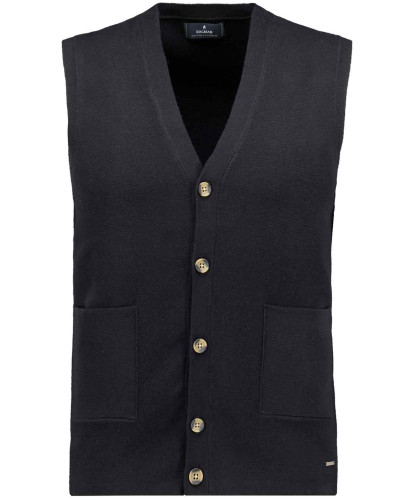 Knitted vest with pockets, cotton-cashmere 