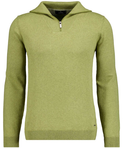Strickpullover mit Stehkragen und Zip 
