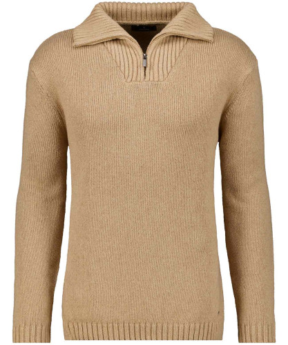 Strickpullover Troyer-Kragen, Baumwolle/Kaschmir Anthrazit-019