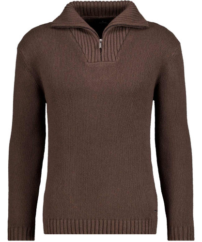 Strickpullover Troyer-Kragen, Baumwolle/Kaschmir Anthrazit-019