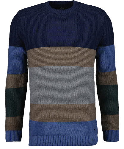 Knitted sweater with stripes, cotton/cashmere 