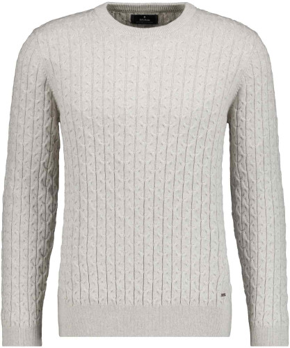 Knitted sweater round neck, cable knit Light