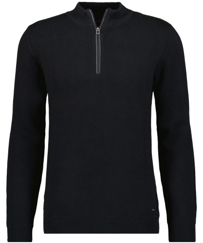 Knitted pullover with stand up collar, cotton/cashmere 