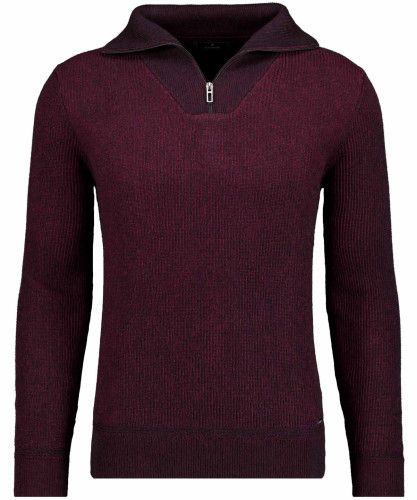 Strickpullover mit Troyer-Kragen, bicolour 