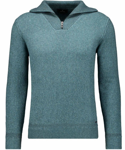Troyer-Strickpullover Bicolour Dunkelgrün-357
