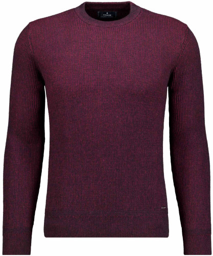 Knitted pullover round neck bicolour, cotton/cashmere 