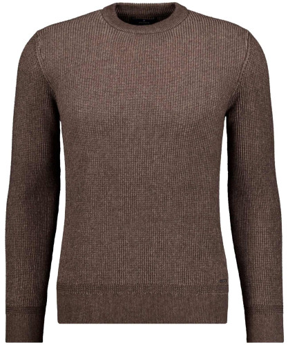 Strick-Pullover Rundhals Bicolour, Baumwolle/Kaschmir 