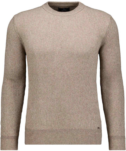 Strick-Pullover Rundhals Bicolour, Baumwolle/Kaschmir 