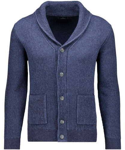 Strickjacke mit Schalkragen, Baumwolle/Kaschmir Beige-Melange-820