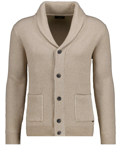 Strickjacke mit Schalkragen, Baumwolle/Kaschmir Beige-Melange-820