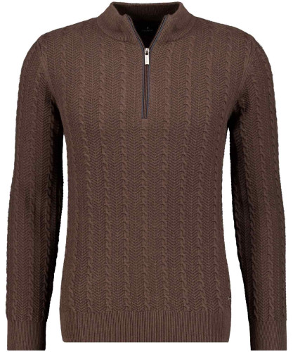 Strickpullover mit Stehkragen, Baumwolle/Kaschmir 
