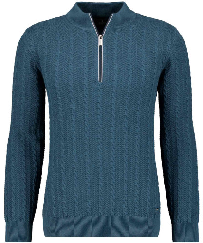 Strickpullover mit Stehkragen, Baumwolle/Kaschmir 