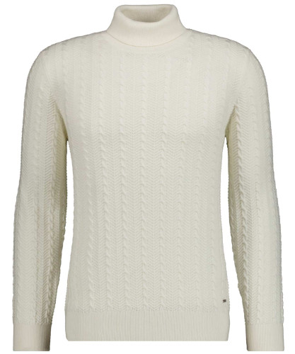 Strickpullover mit Rollkragen, Baumwolle/Kaschmir Ecru-003