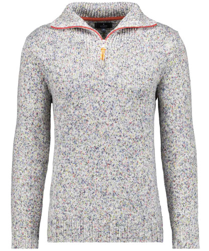 Troyer-Strickpullover mit Reissverschluss Gemustert-913