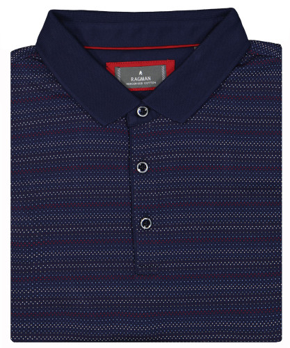 Polo with minimal design, mercerised cotton 