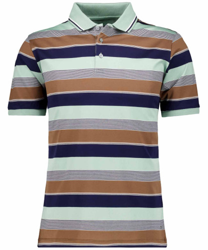 Poloshirt striped, mercerised cotton Navy-070