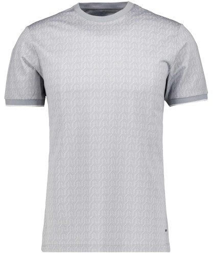 T-Shirt Jacquard, mercerisierte Baumwolle Steingrau-020